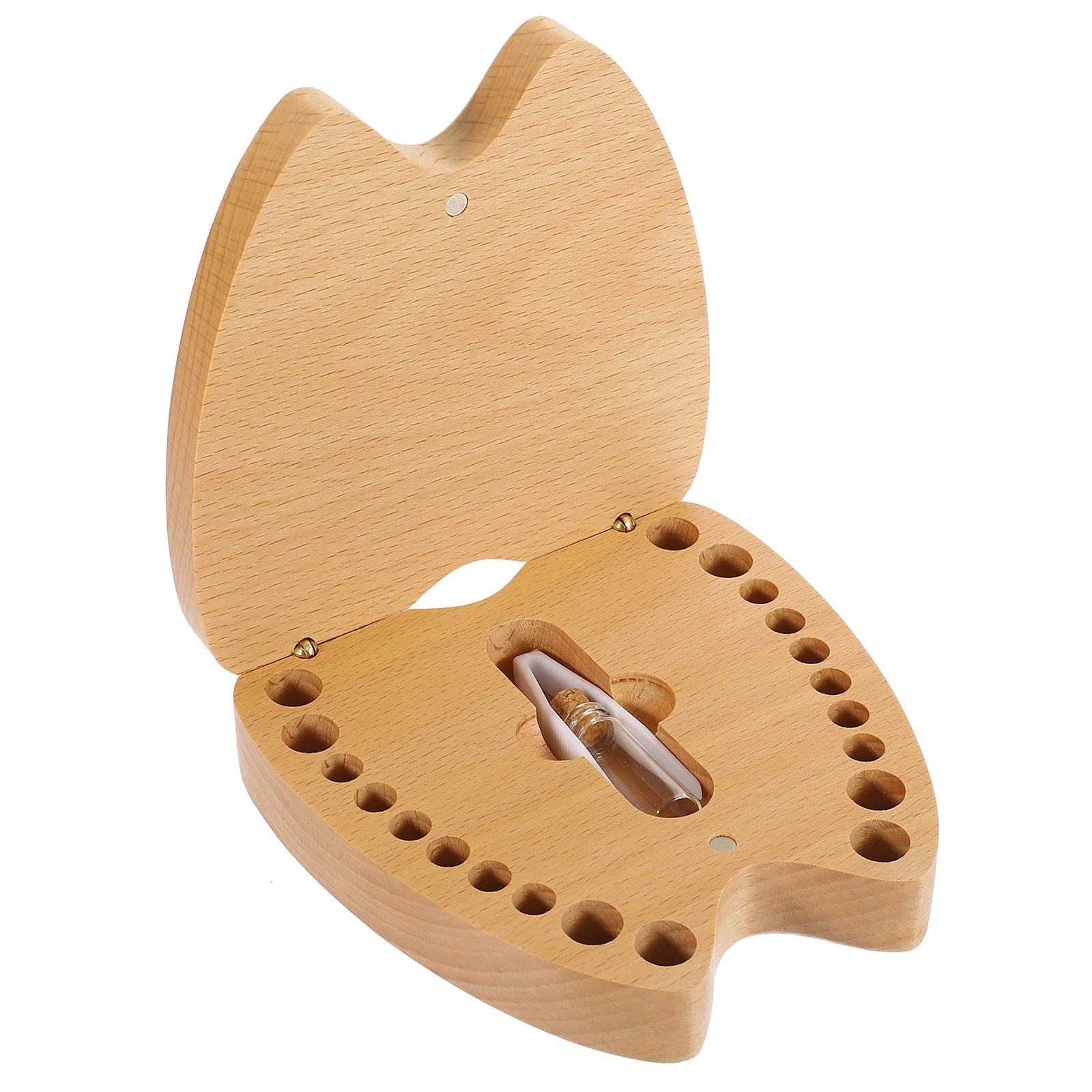 صندوق أسنان الطفل، تصميم خشبي لطيف للأطفال، منظم تخزين تذكار الأسنان المفقودة، صناديق تذكار للأطفال #1