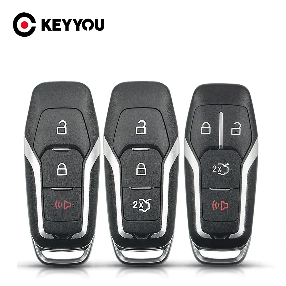 

KEYYOU 1 шт. 3/4 кнопки Smart Keyless Go автомобильный удаленный ключ для Ford Fusion Explorer Edge Mustang Mondeo Kuka чехол-брелок