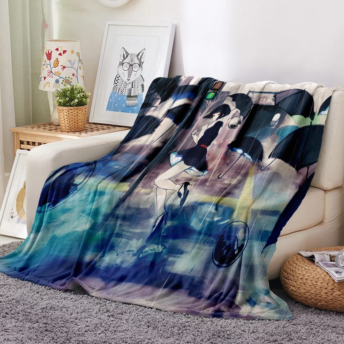 3d Feather Umbrella Pattern Flannel Throw Blanket Soft Warm Romantic Office Home Sofa Decor Kids Adults Camping Gifts King Size