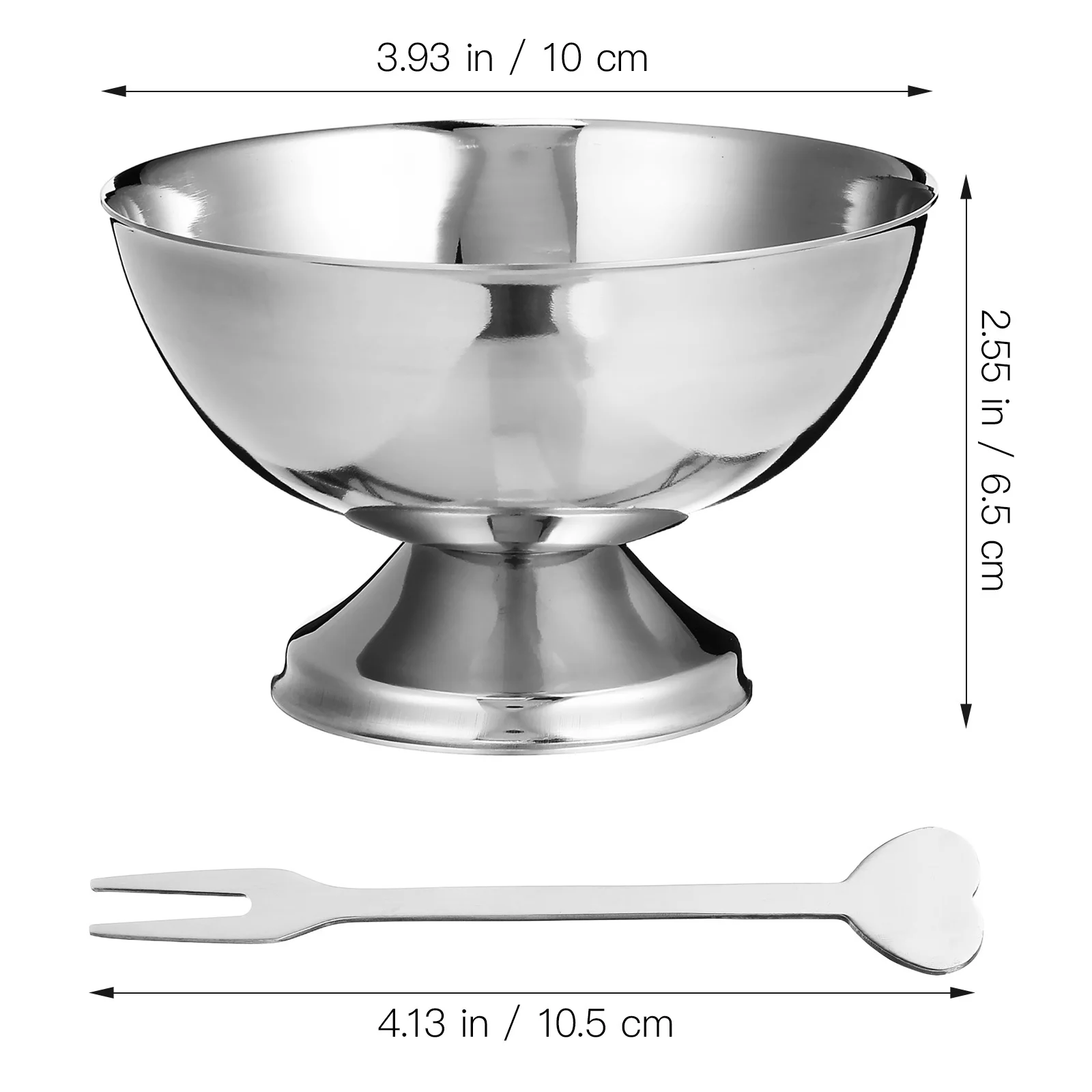 1 قطعة كوب سلطة الفولاذ المقاوم للصدأ 6.5 سنتيمتر وعاء الحلوى الآيس كريم الفاكهة تخزين حامل إمدادات المطبخ متعددة الأغراض كوب للطعام المنزلية #5