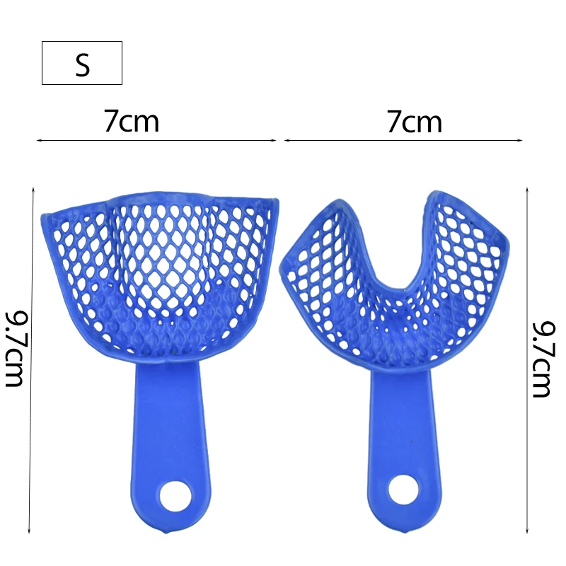 2Pcs/set Dental Impression Tray Plastic-Steel Teeth Holder Plaster Mold Tray Oral Hygiene Denture Materials Dental Supplies