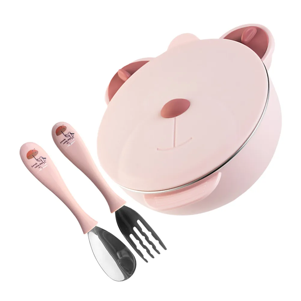 

Набор из 1-го комплекта: Детская термоизолированная миска для прикорма из нержавеющей стали с присоской для самостоятельного кормления младенцев и малышей