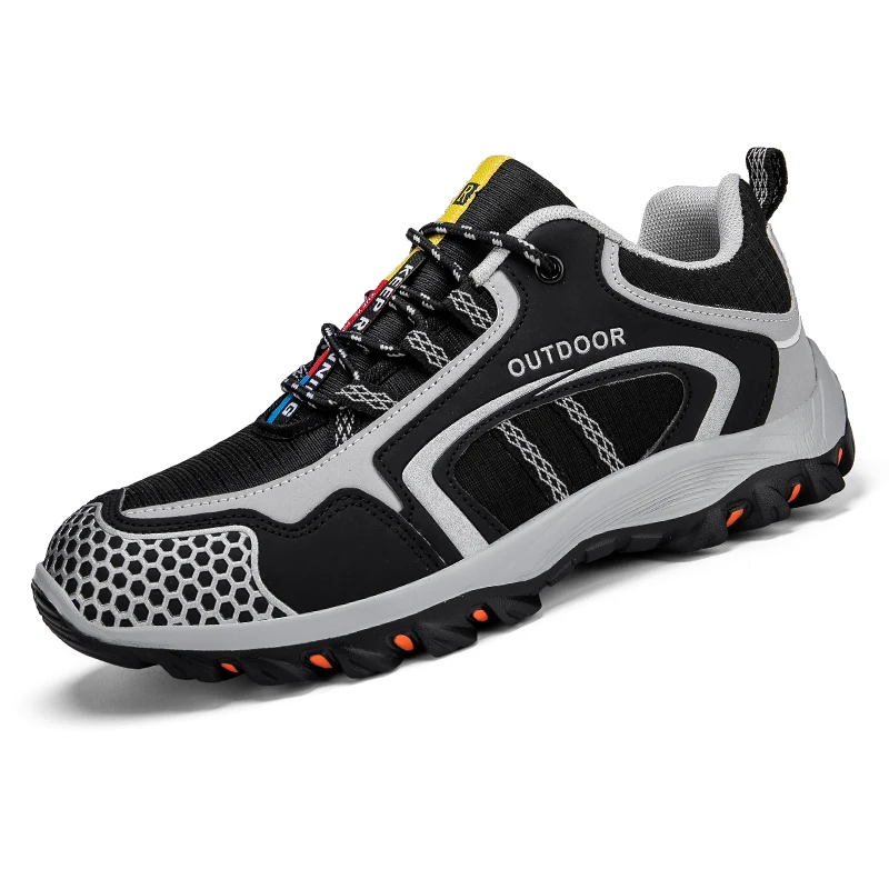 Men‘s Waterproof Hiking Shoes Outdoor Trail Trainers Lace-up Climbing Shoes Lightweight Trekking Sneakers Hunting Tactical Boots