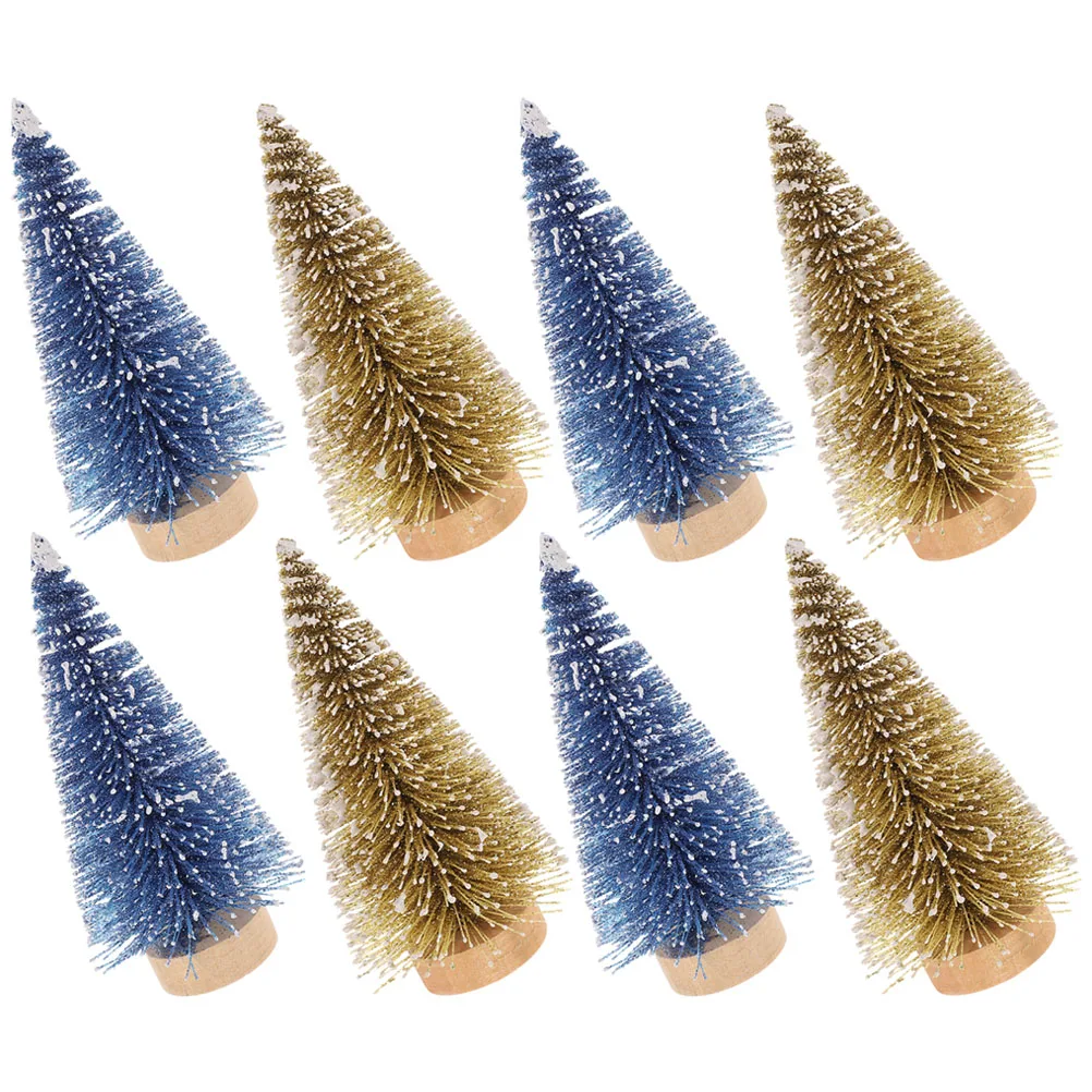 

8 Pcs Mini Cedar Christmas Tree Wooden Pine Decorative Xmas Ornament Home Table Desktop Christmas Tree Decorations Wooden Crafts