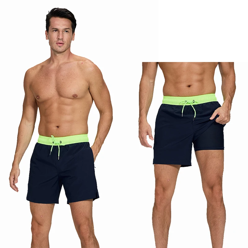 Upgrade Atmungsaktive Shorts für Herren 2-in-1 Schnelltrocknende Urlaubs-Fitness-Sport-Badeshorts mit Taschen Strandhosen für Damen und Paare Sommer – Detail 4