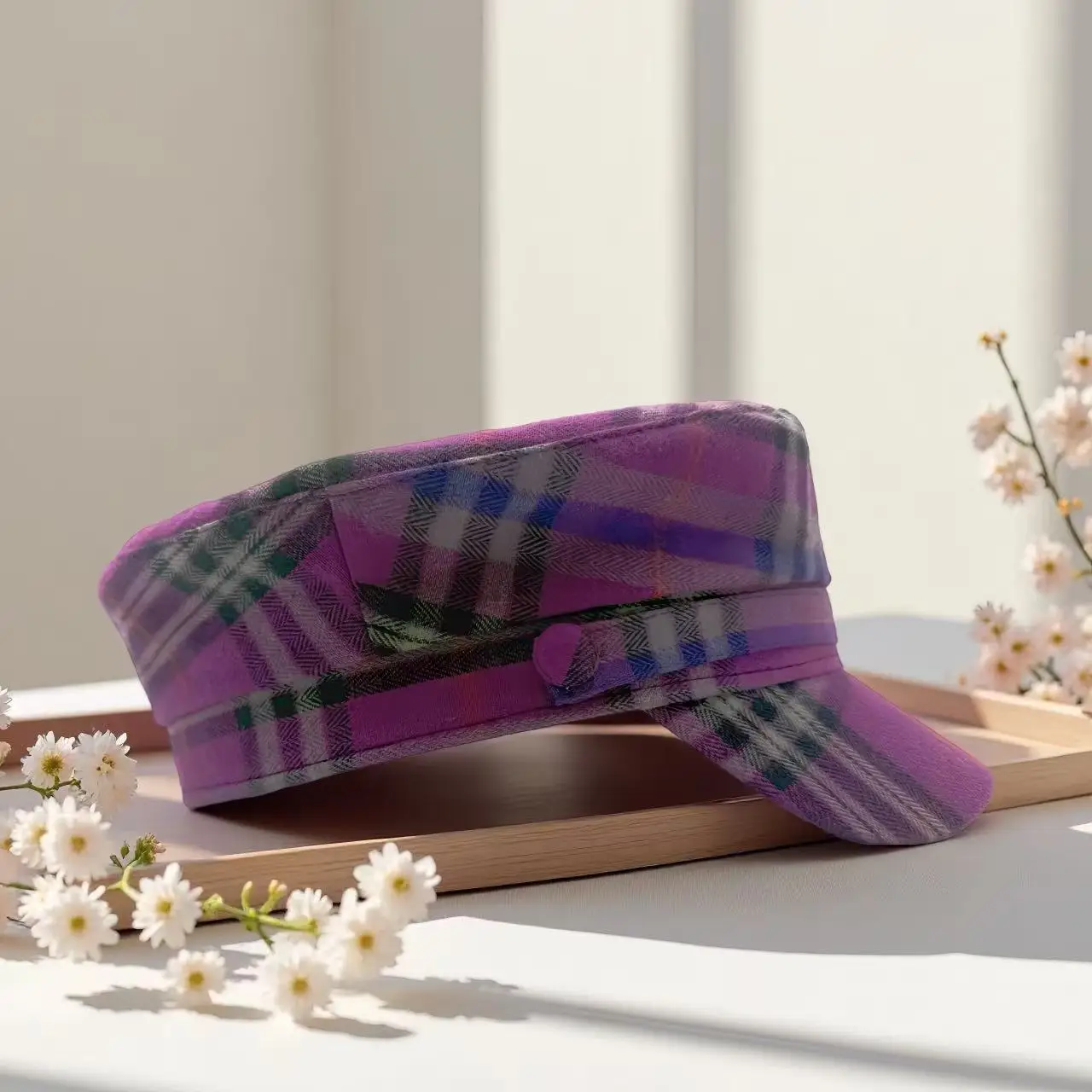 قبعة كابتن بنمط متقلب وردي من HongLuan وقبعات عسكرية للمرأة - إكسسوارات عسكرية عتيقة وقبعة للرجال