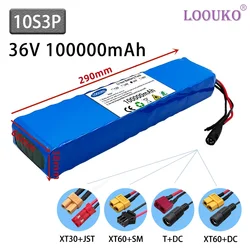 36V 100Ah 18650 Rechargeable Lithium Battery Pack 10S3P 1000W Power Modified Bicycle Scooter Electric Vehicle with BMS