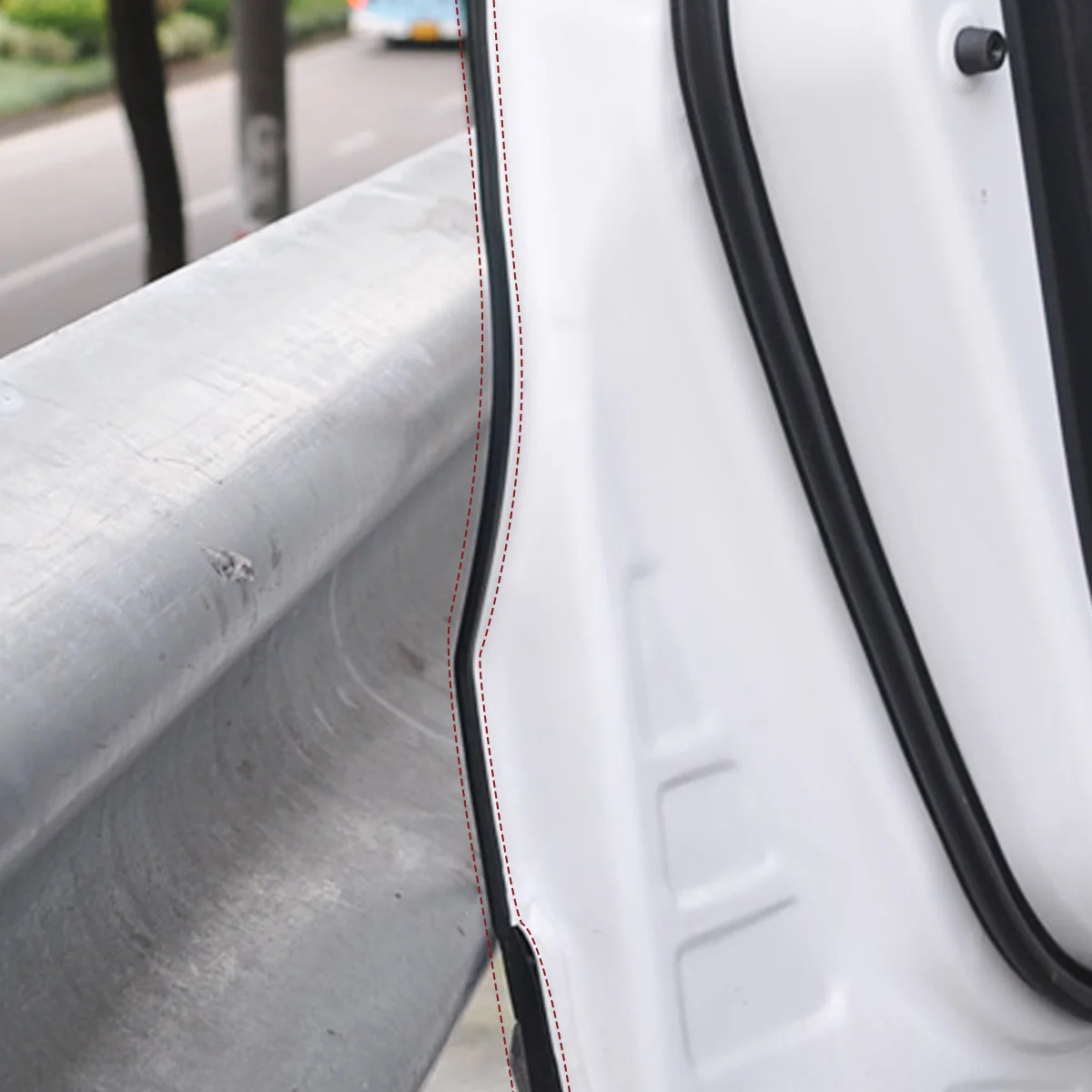 

2Pcs Car Door Guards Auto Universal Scratch Resistant Door Protector Heat Resistant Invisible Bumper Strip Black