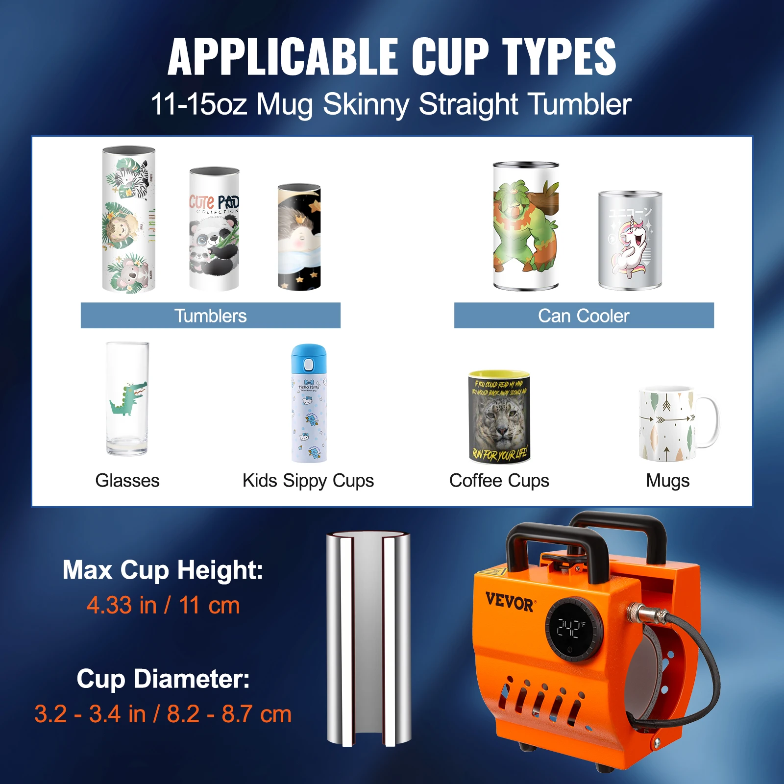 11oz-15oz Mug Heat Press Mini  - Sublimation Mug Blank recension och pris