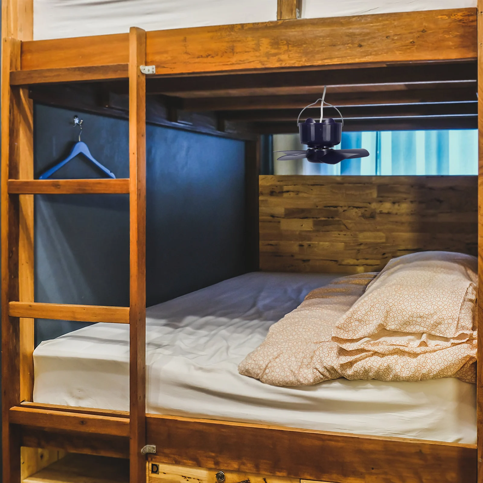 

Small Hanging Ceiling Fan Usb Plug-In Mini Dorm Travel Tent Fan No-Drill Bed Installation Quiet Lightweight Airflow For Bedroom