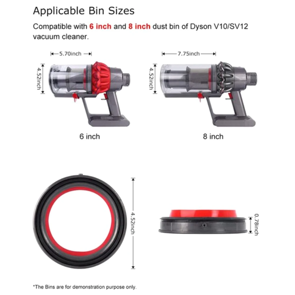 3PCS for Dyson V10 SV12 Vacuum Cleaner Top Fixed Sealing Ring Dust Bucket Replacement Attachment Spare