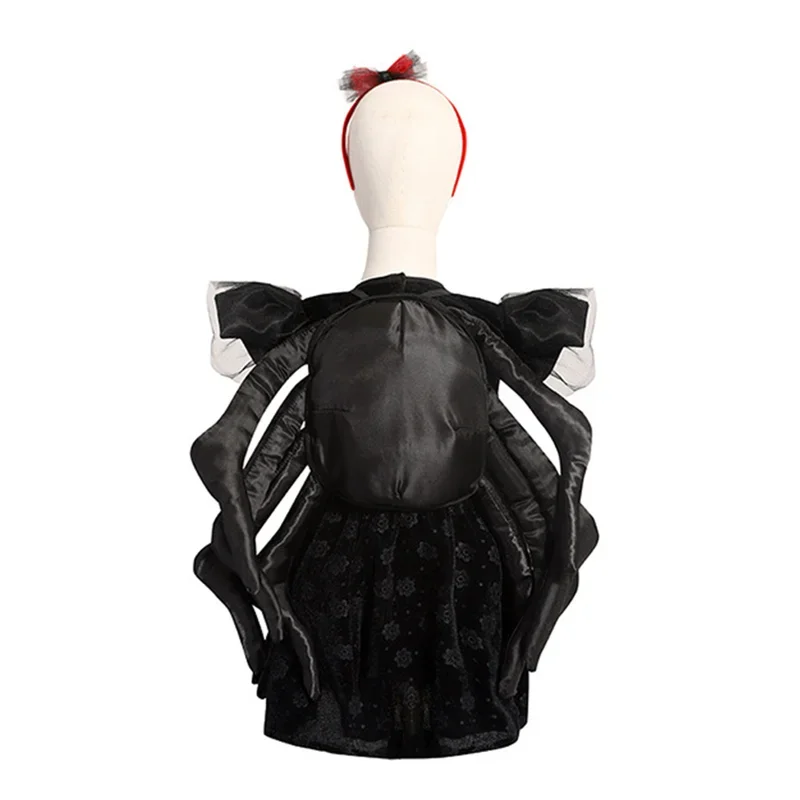 Animal Spider Cosplay Kids Girls Fantasy Dress Halloween School Stage Performance Costume Disguise Child Roleplay Outfits&J1