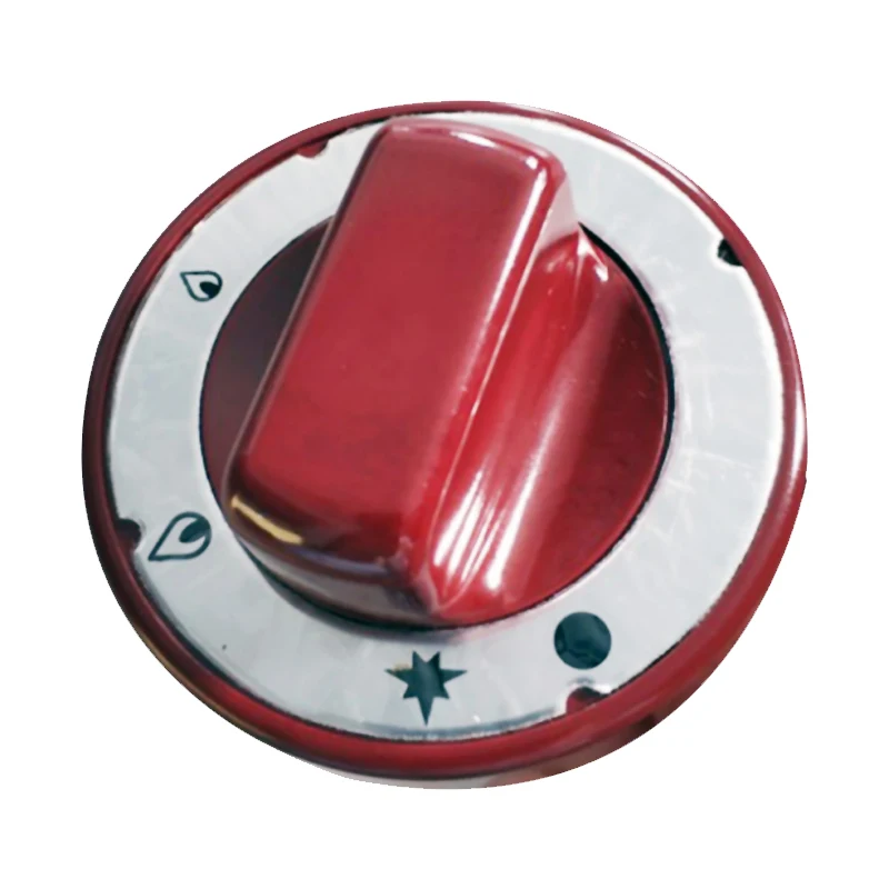 5 pcs BBQ Grill Knob Red High-Temperature Resistant Bakelite Round Rotary Switch with Printed O-Ring 60mm Diameter 8.7mm Shaft