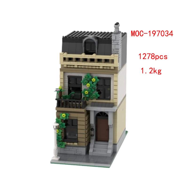 Spot MOC-197034 197626 197766 small particle assembly building blocks street view townhouse convenience store model toy gift