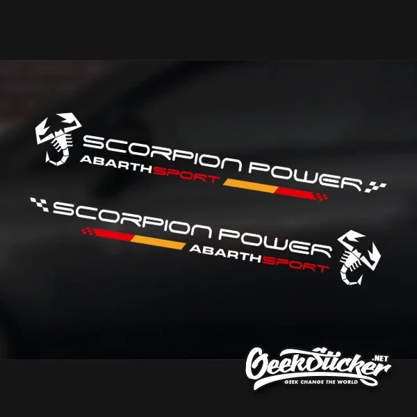 

Waterproof Reflective 2 Color 2pcs Car Styling Door Scorpion Vinyl Sticker For Fiat 500 Abarth 595 695 Fiat 500c Accessories