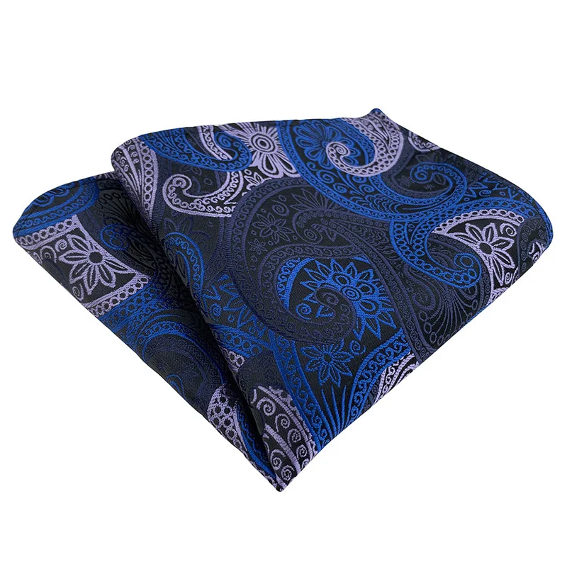 Jacquard 25CM Tasca floreale quadrata per uomo Donna Asciugamano petto a righe Hanky Abiti da uomo Fazzoletto Paisley Asciugamano da tasca