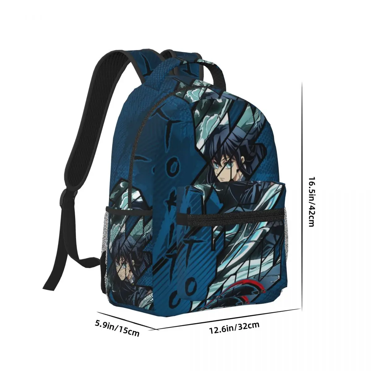 Muichiro Tokito Demon Slayer Printed Lightweight Casual Schoolbag For School, Outdoor, Shopping, Office 17in