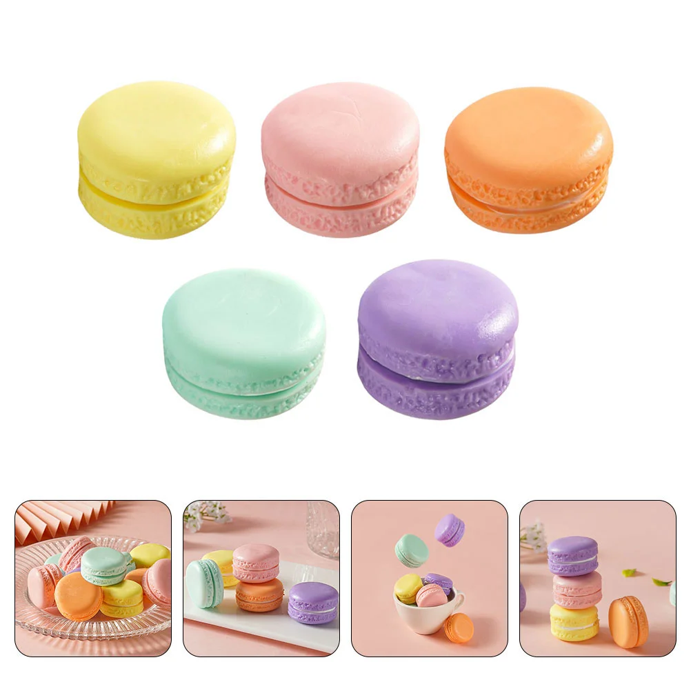 

10 Pcs Faux Macarons Simulation Models Photo Prop Artificial Bread Toy Home Decor Supplies Pvc Tabletop Travel Fake Food