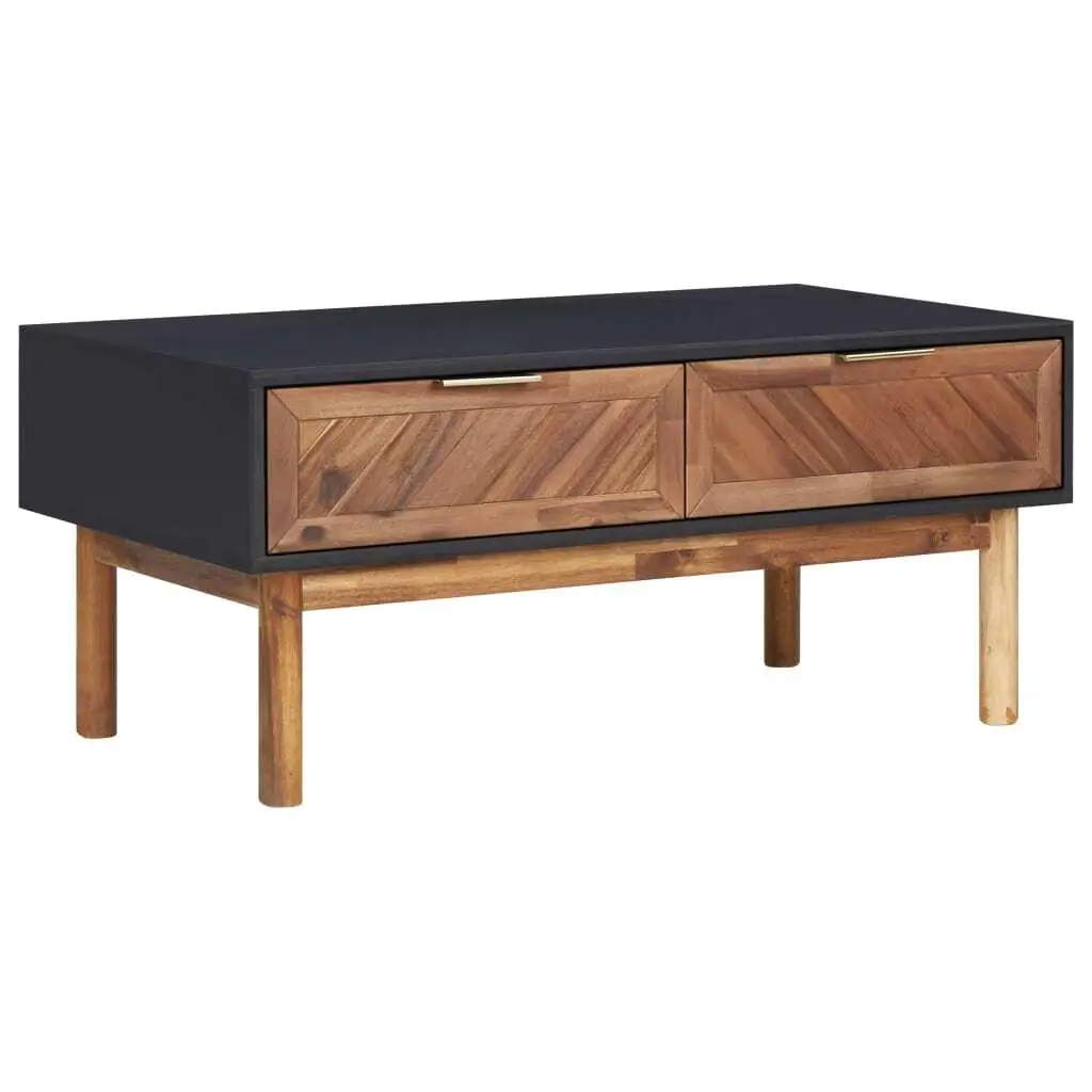 35.4” Acacia Wood & Coffee Table – Stylish Modern Design for Living Room Space