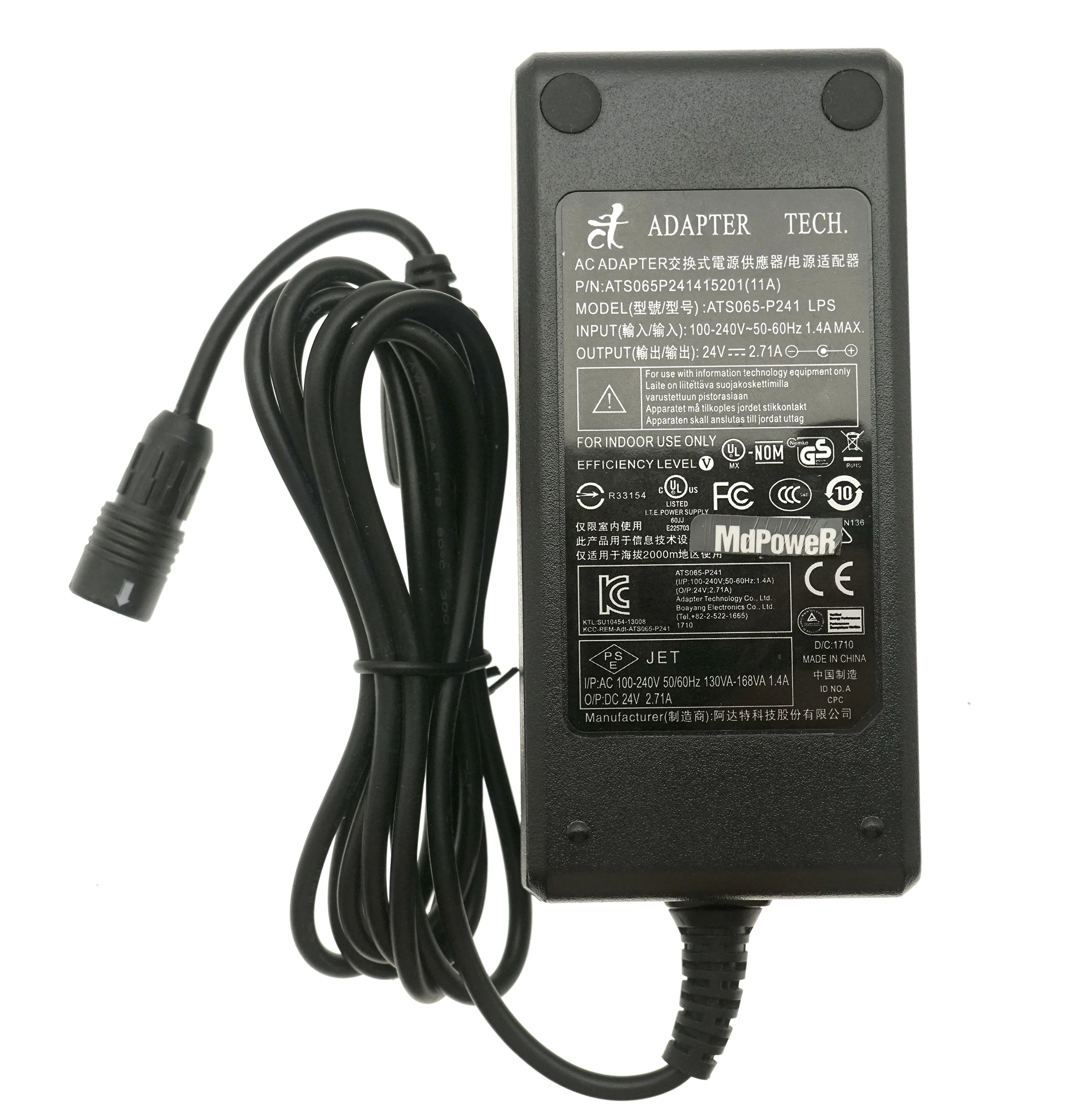 

For FARO PMT ADAPTER TECH ATS065T-P240 Power Supply 24V 2.71A 65W AC Adapter Charger