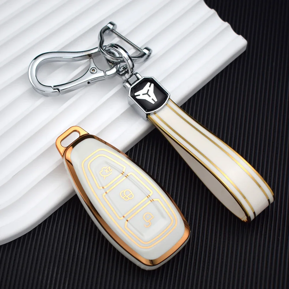 TPU Remote Key Case for Ford Puma Grand C Max Focus Mondeo Kuga Fiesta Ecosport Transit Kuga Keychain Car Key Cover