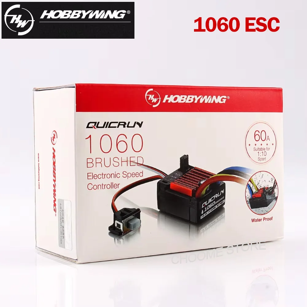 HobbyWing QuicRun 1060 ESC 60A Brushed Electronic Speed Controller With Built-in Capacitor Module for 1:10 RC Car