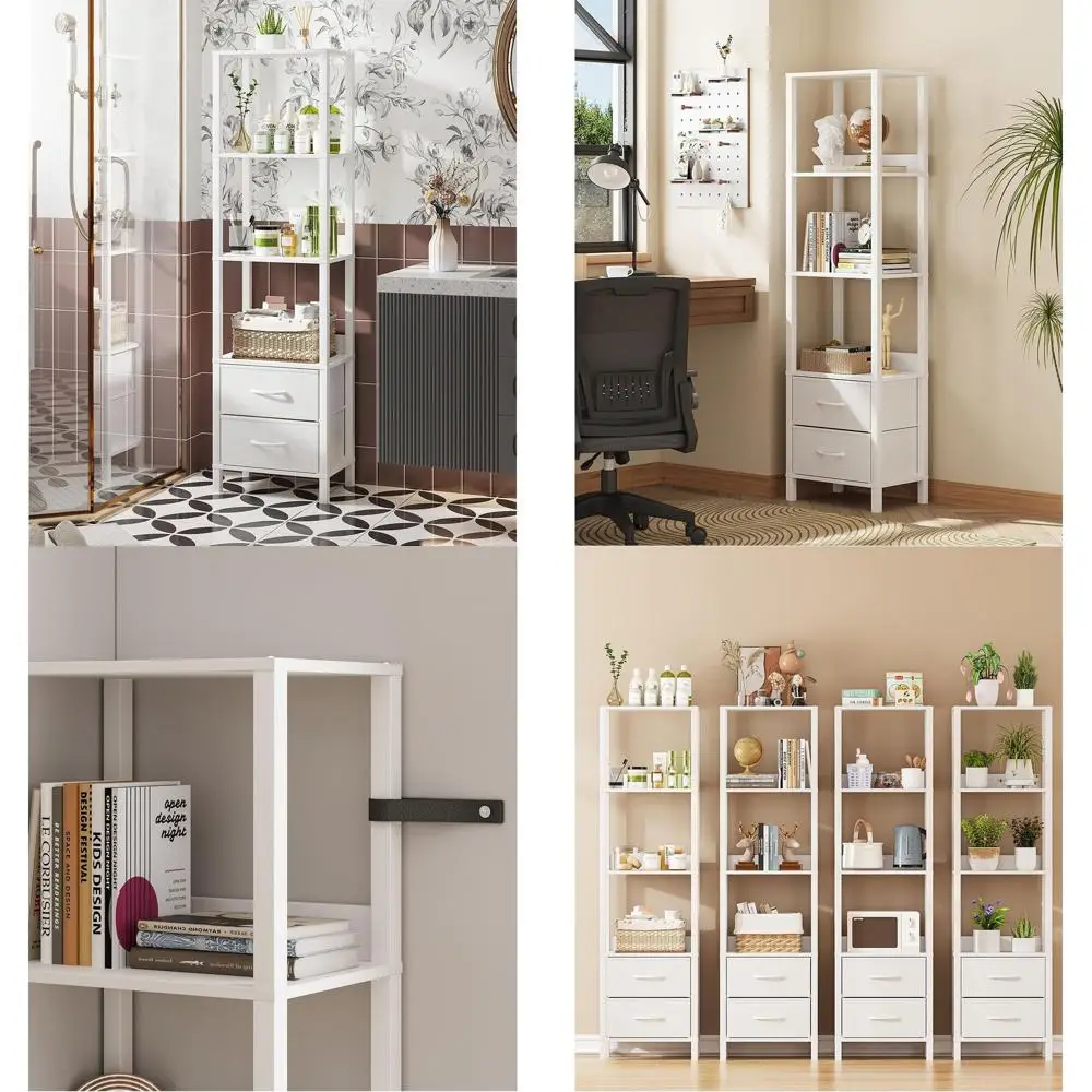 

Высокая книжная полка с ящиками, 6-уровневый книжный шкаф для книг, гаражный комплект, компакт-диски, фильмы, современные стоячие книжные полки, органайзер для хранения f