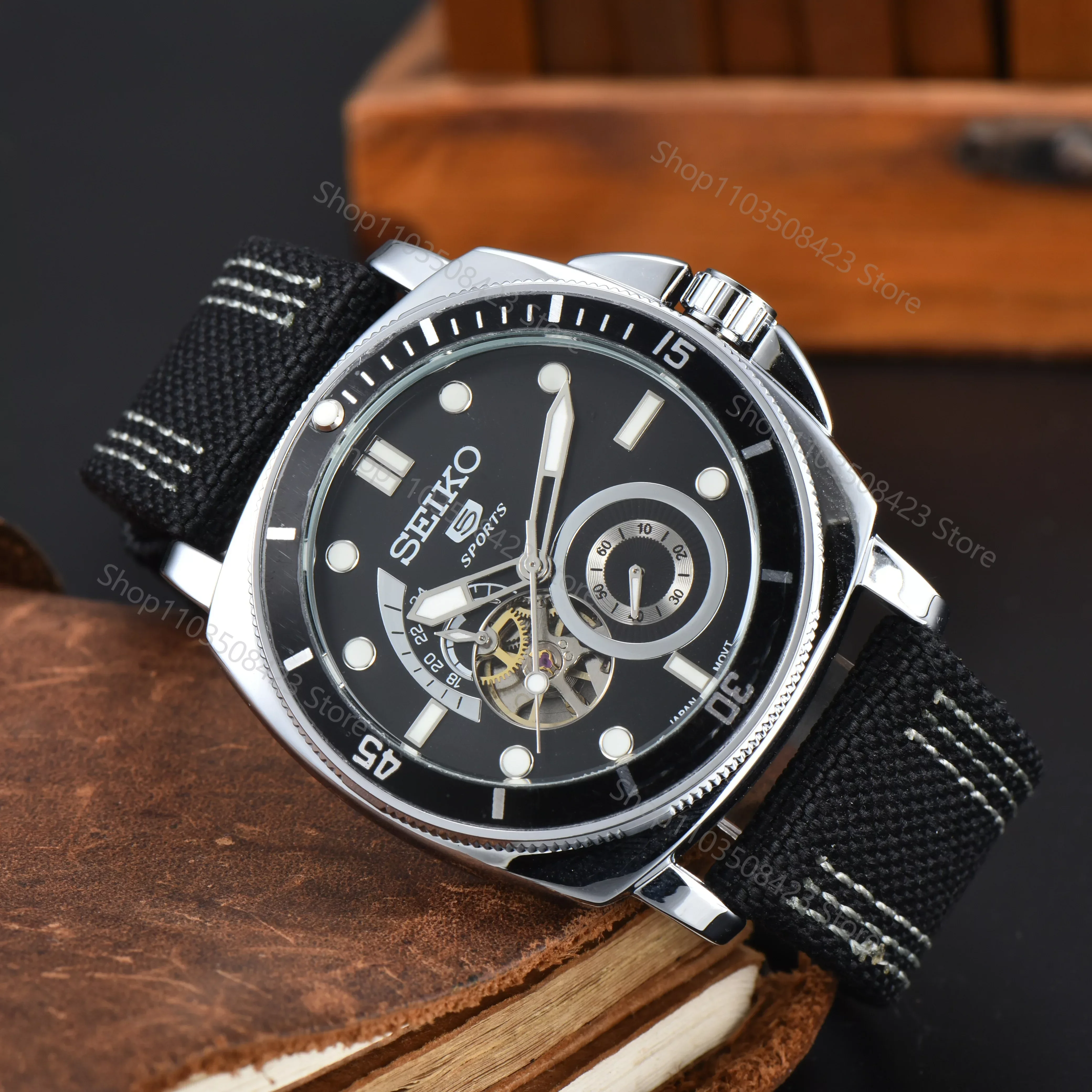 Original SEIKO 5 Mechanical Watch Automatic Men\'s Canvas with Luminous Men Watch Luxury Fashion Dial Ladies Women Waterproof