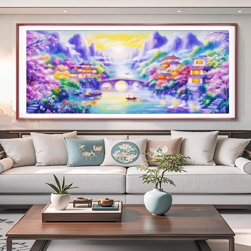 

Beautiful scenery 9CT DIY Chinese Kits Embroidery Pattern Printed Stampe Cross Stitch Cotton-thread