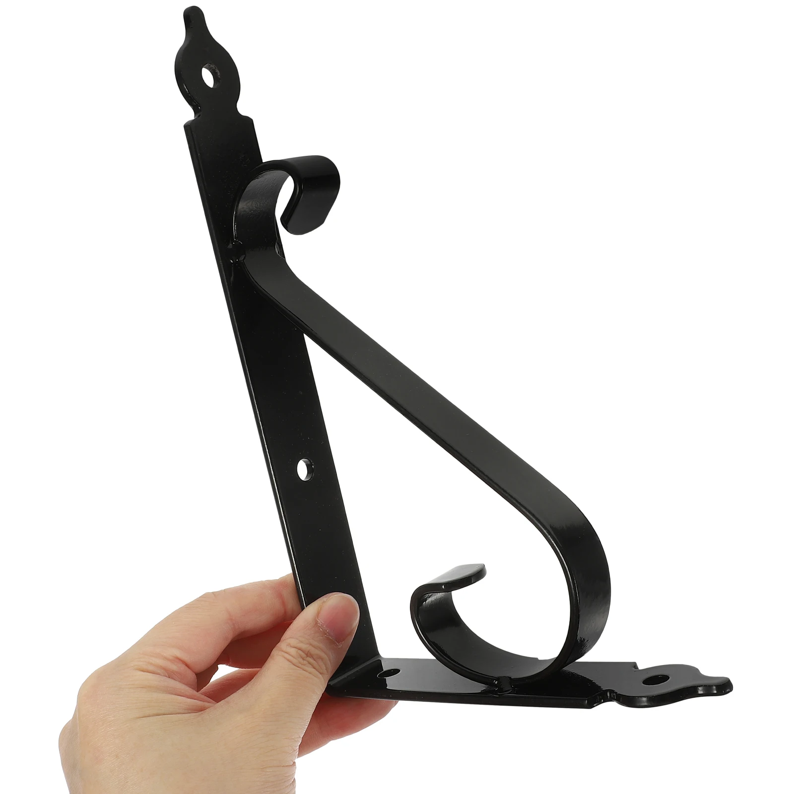 

2 Sets 200mm x 126mm Black Heavy Duty Triangle Iron Thickened Brackets for Wall Mount Shelf Storage Solution Kitchen Living Room