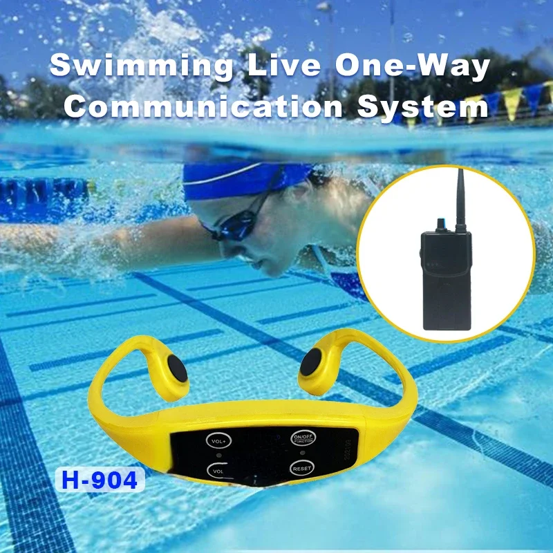 Real Time Communication Coaching FM Transmitter Sport Professional Swimming Training Earphone Bone Conduction Headphone Receiver