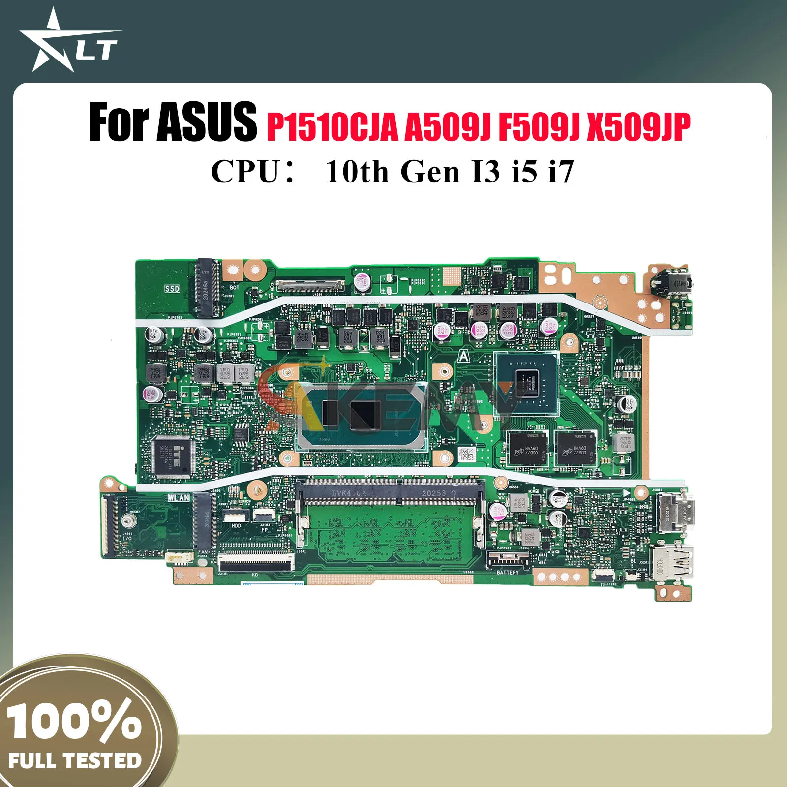 

X509JP Материнская плата для ноутбука ASUS X509JP X509JB A509J F409J F509J X409J A409J P1510CJA R409J Y4200J Материнская плата 10-го поколения I3 i5 i7