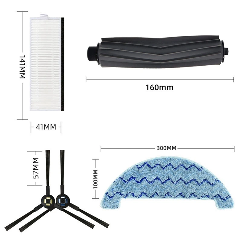 Боковая щетка, основная щетка, фильтр НЕРА, фильтр от пыли для Ilife A7 A9S Запчасти для робота-пылесоса, сменная резиновая щетка