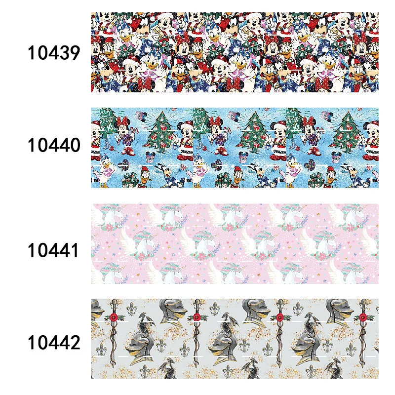 Disney 5Yards Christmas Mickey Minnie Mouse Printed Grosgrain Ribbon 25MM 38MM