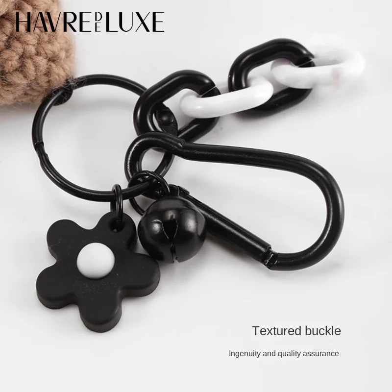 HAVREDELUXE Small Coal Ball Bag Pendant For Longchamp Bag Doll Lanyard School Bag Doll Car Key Chain