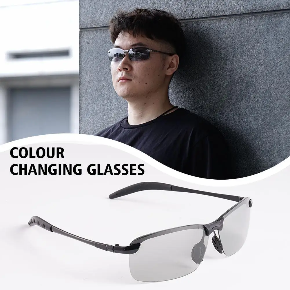 Day Night Glasses Photochromic Glasses Men Colour Glasses Antiglare Polarized Changing Glasses Driving Fishin U6w6