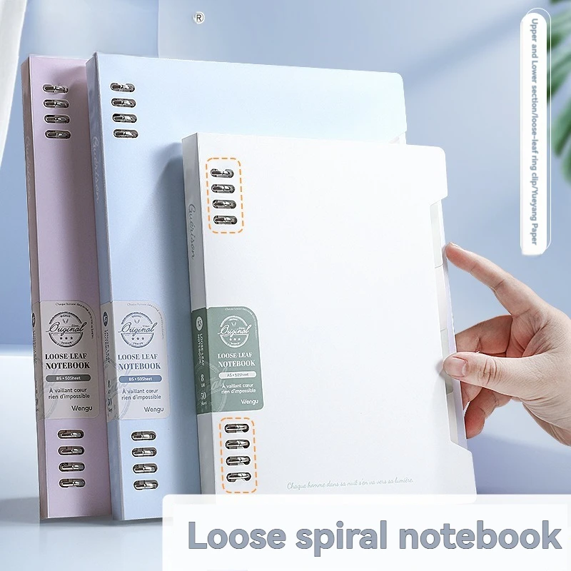 1PC Notizbuch mit drei Löchern und Clip für lose Blätter, abnehmbares, leichtes Notizbuch für Studenten, mehrere Farben erhältlich – Detail 5