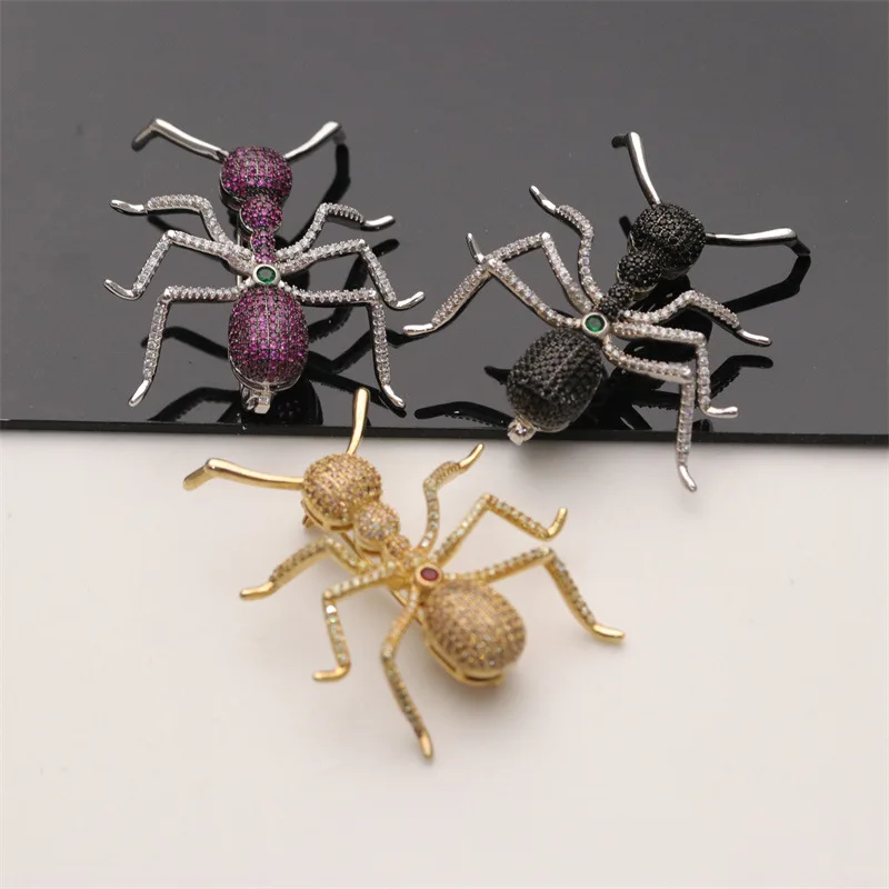 

New full diamond large ant brooch inlaid with zircon brooch