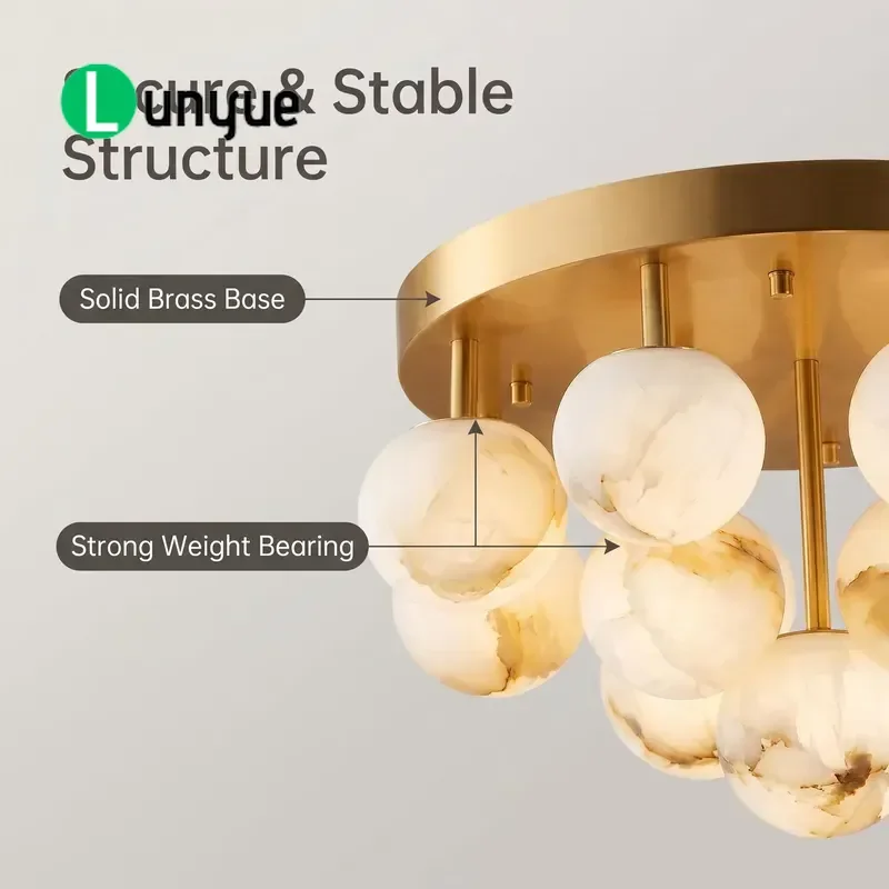 Modern Simple Embedded Ceiling Light Natural Alabaster Panel Ultra-thin LED Lamp Customized for Bedroom Corridor