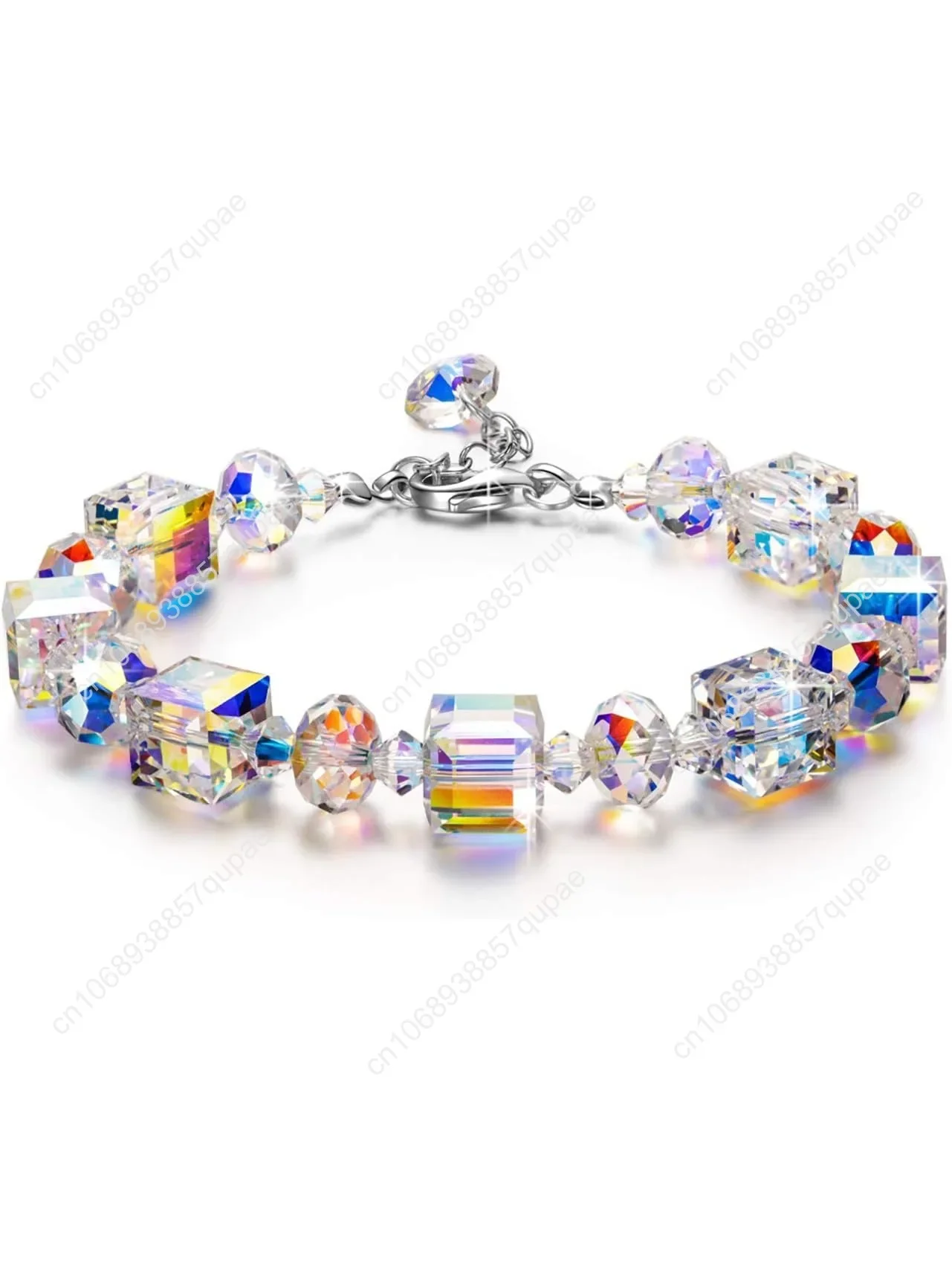 

LADY COLOUR A Little Romance Sterling Silver Bracelets for Women Northern Lights Crystals Bracelet 7"+2" Extension, Packaged w