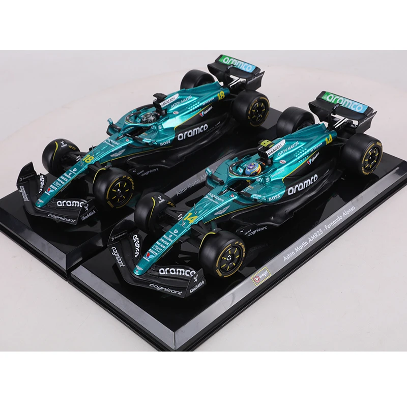 Buargo 1:24 Voiture de course F1 Aston Martin AMR25 Formule 1 Modèle de voiture en alliage