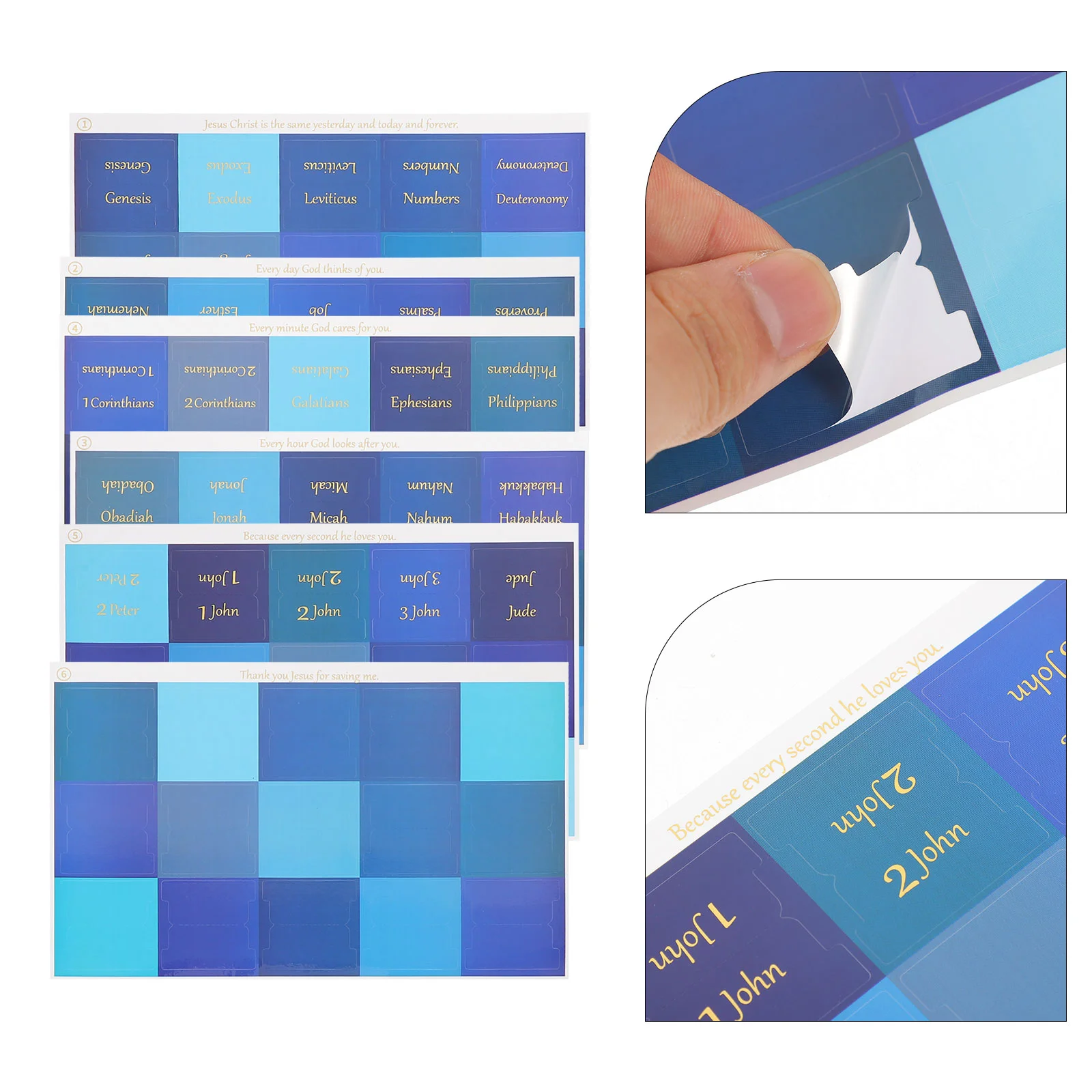 6 Sheets Bible Index Tags Planner Tabs Monthly Stickers for Notebook Sticky Mini Calendar Label Books Page Annotation