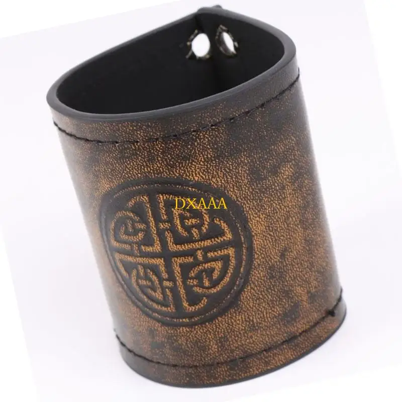 DXAA Guardia brazo medieval Guantallas cuero PU ajustable pulsera en relieve para hombres