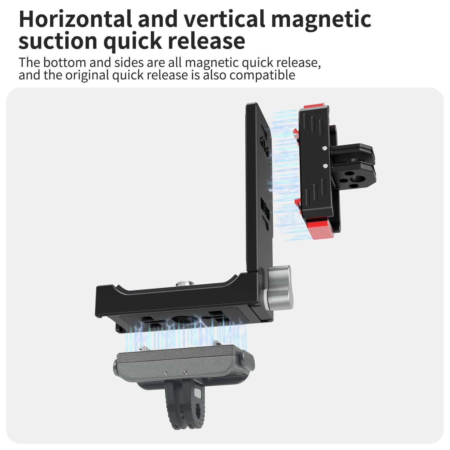 Schnellwechselplatte für Insta360 X5 X4 X3 X2 Fast Install Mount 1/4 Arri Selfie Stick Stativadapter Kaltschuh Mic Lichthalter – Detail 4