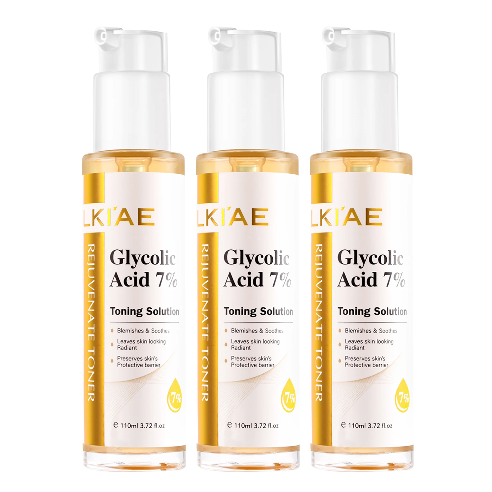 LKIAE Glycolic Acid 7% Face Toner, Brightening, Reduce Melanin, Smooth, Rejuvenate Skin, Repair Damage Skin With Vitamin C