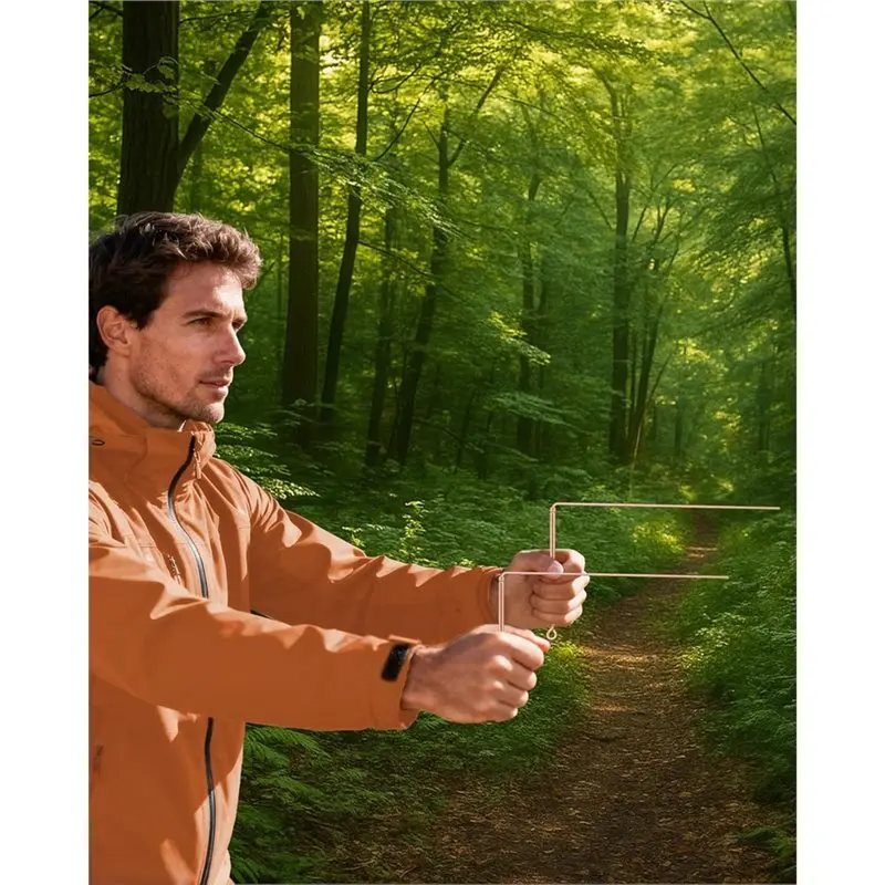 A88Z ポータブルフェルトバッグには、水占い、金の探知、質問への回答に使用する銅製ダウジングロッド2本が含まれています。