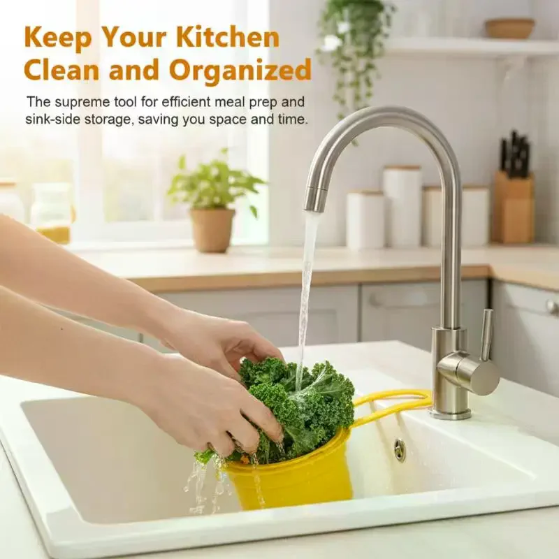 Versatile Detachable Hanging Strainer Basket for Kitchen Sink with Premier Drain Cleaning Option