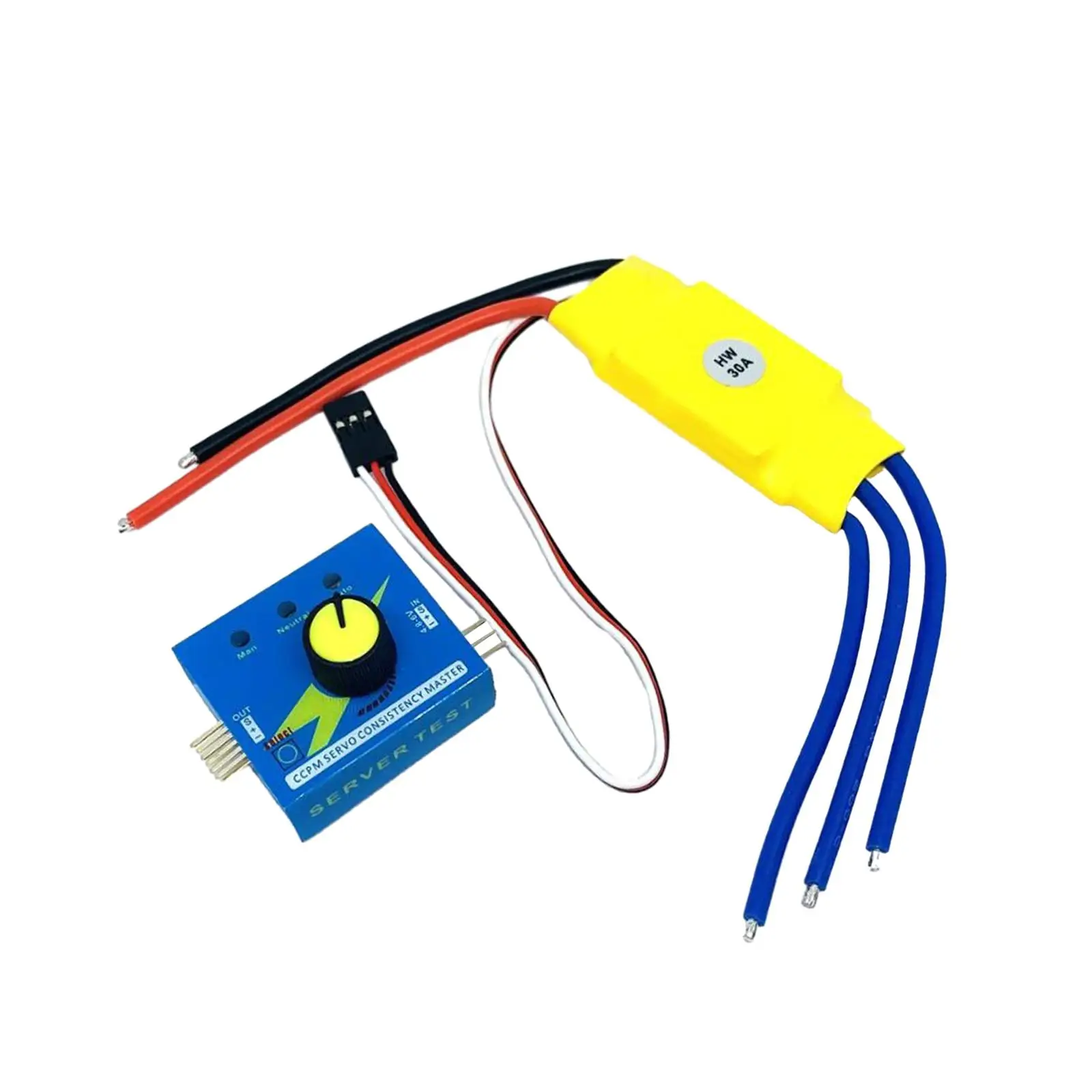 30A Brushless ESC Motor Speed PWM Controller, DC 12V Portable with Servo Tester, Electrical Motor Controls Accessories