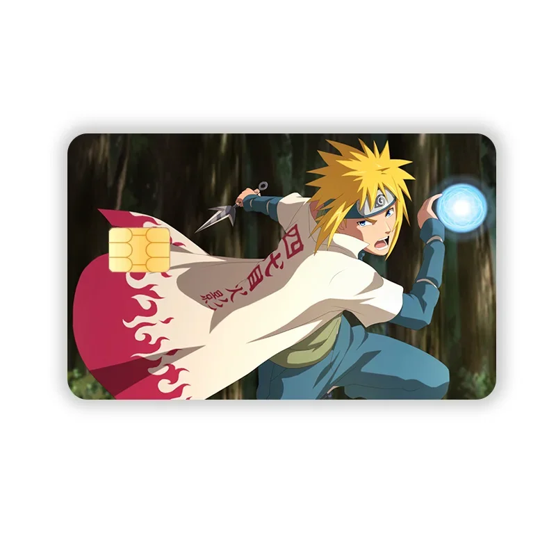 Pegatinas de piel de tarjeta de crédito de dibujos animados de Naruto, pegatina impermeable, decoración, película protectora de tarjeta de carga bancaria de débito