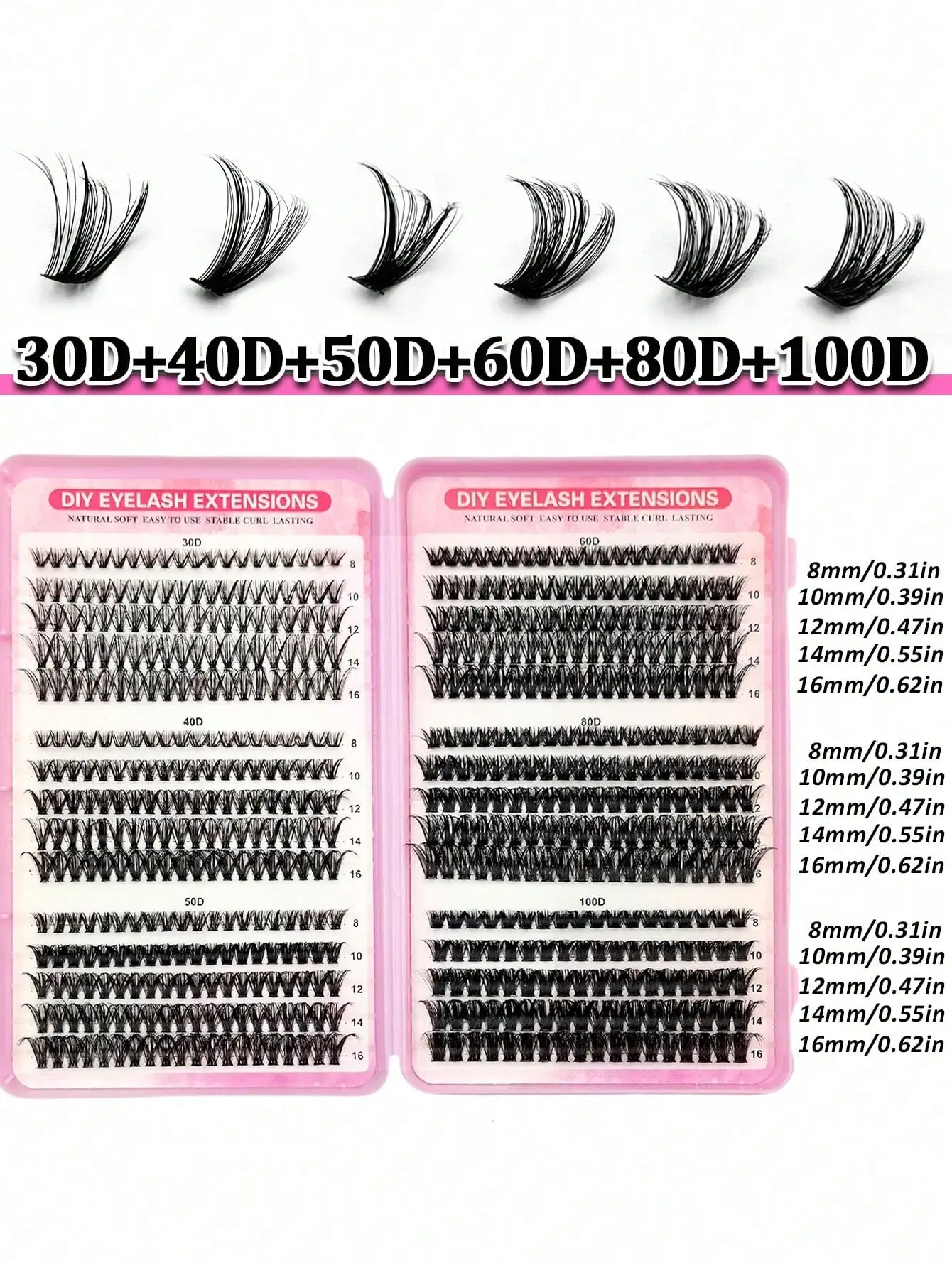 DIY Wimpernverlängerungen für Zuhause, Wimpernbuch, weiche, flauschige Cluster-Wimpern, natürliche einzelne Wimpern für Augen-Make-up – Detail 4